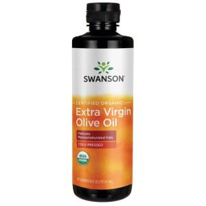 Swanson Certified 100% Organic Extra Virgin Olive Oil Cold Pressed 16 fl Ounce (1 pt) (473 ml) Liquid