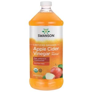 Swanson Certified Organic Apple Cider Vinegar with Mother 16 fl Ounce (1 pt) (473 ml) Liquid