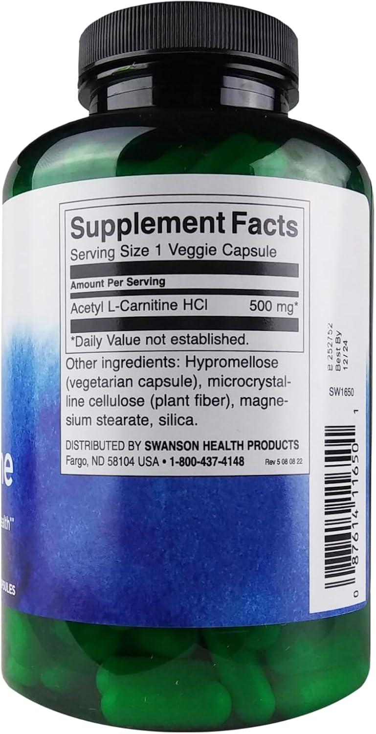 imageSwanson Acetyl LCARNITINE 500MG 240 Veg Cap