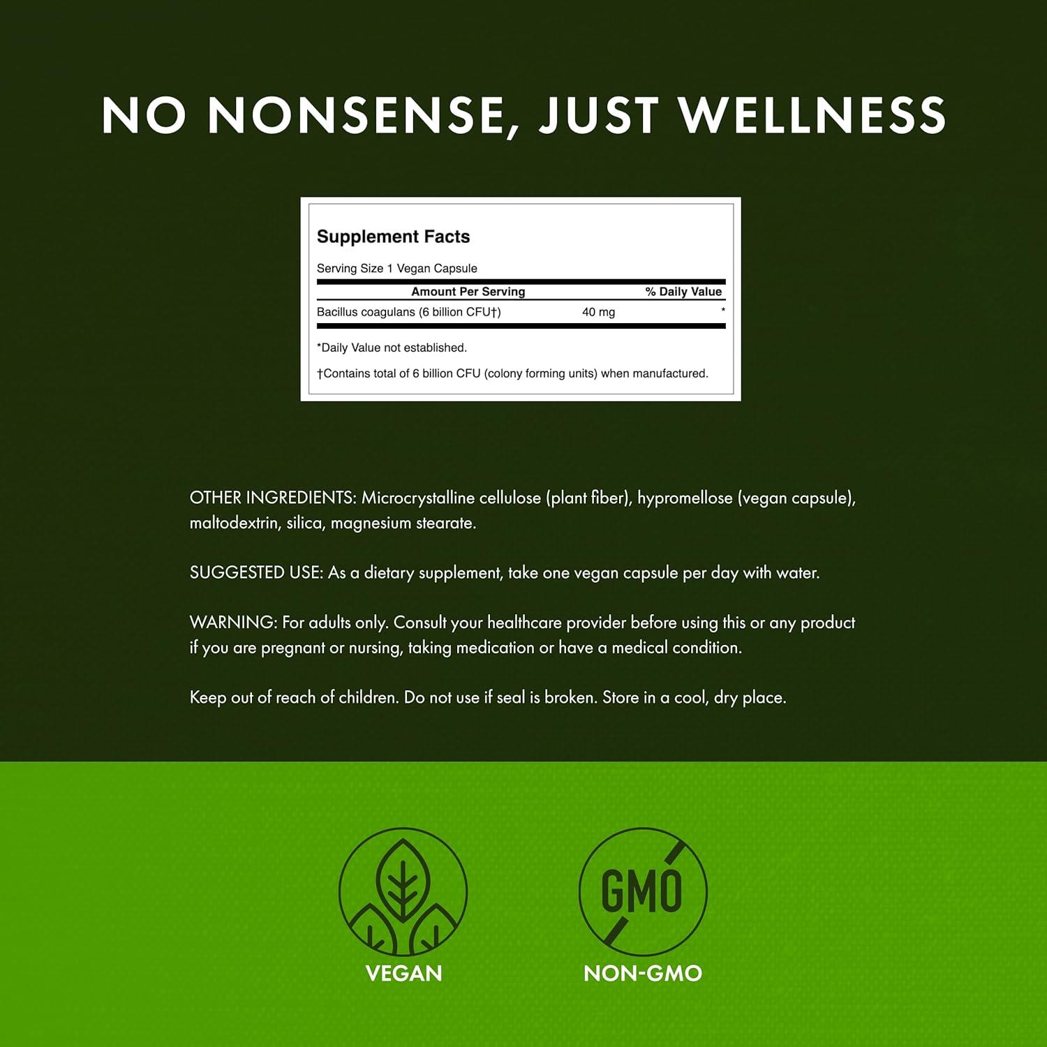 imageSwanson Bacillus Coagulans Natural Probiotic Supplement Supporting Digestive Health w 6 Billion CFU May Support GI amp Overall Gut Health 60 Veggie Capsules60 Count Pack of 1