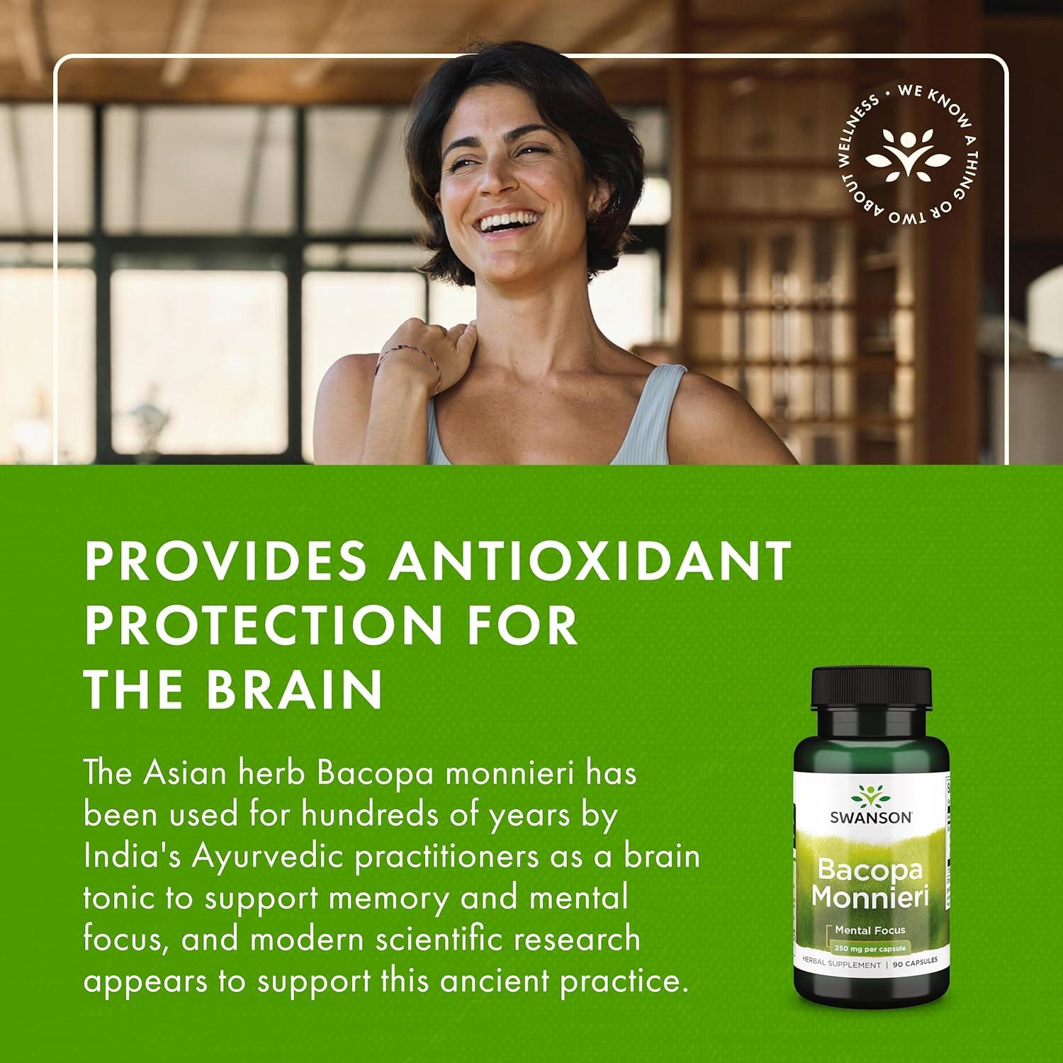 imageSwanson Bacopa Monnieri Extract Bacognize 250 Milligrams 90 Capsules90 Count Pack of 1
