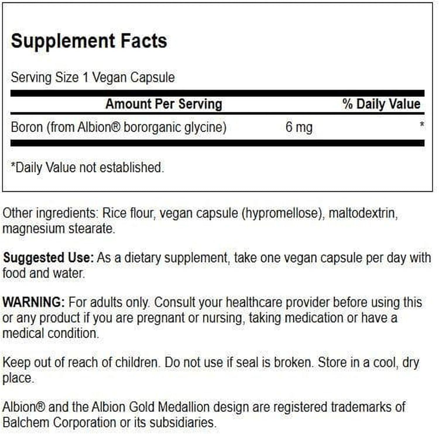 imageSwanson Boron from Albion Boroganic Glycine Supplement Supporting Joint Health amp Bone Health High Absorption Formula May Support Overall Balance 60 Capsules 6mg Each