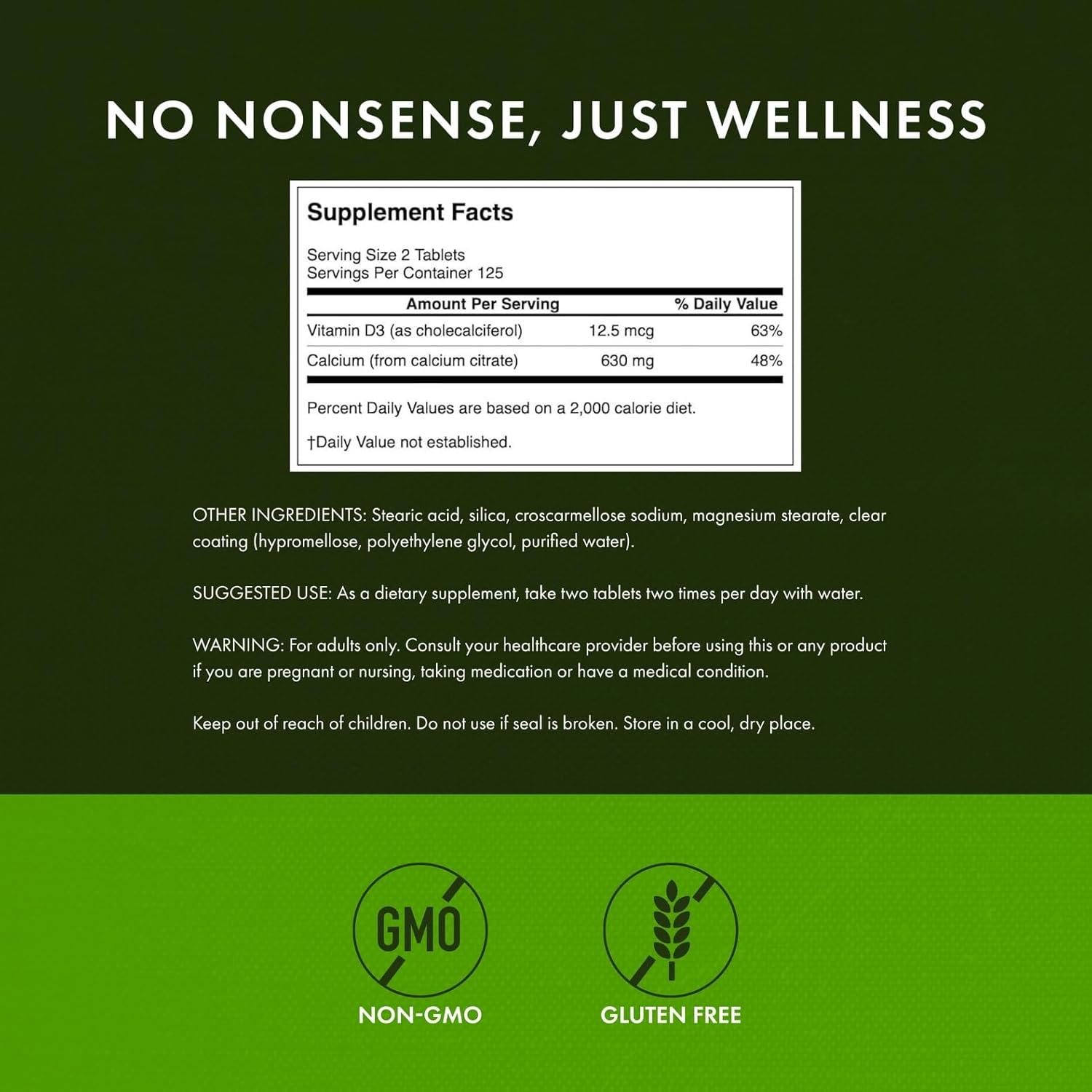 imageSwanson Calcium Citrate amp Vitamin D 250 Tabs