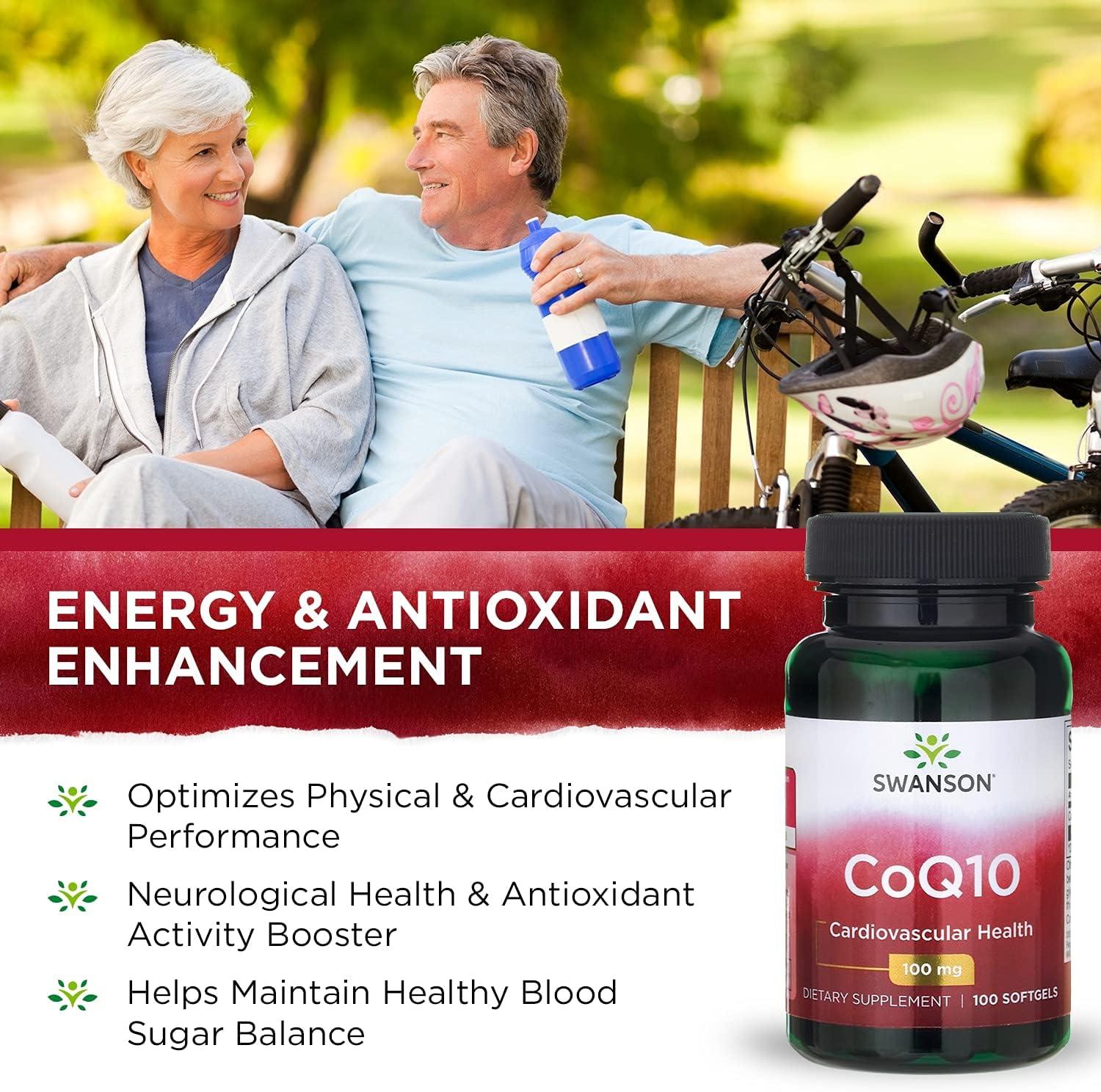 imageSwanson CoQ10 Energy Antioxidant Support Coenzyme Q10 Supplement 100 Softgels 100mg Each