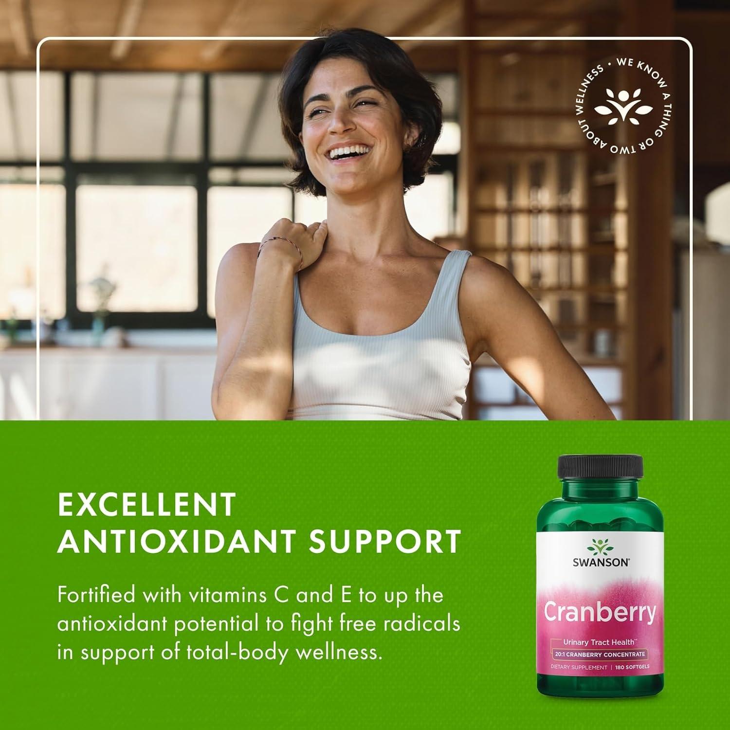 imageSwanson Cranberry Supports Urinary Tract Health Bladder Control and Promotes Healthy Kidney Function Supplement Made with 201 Juice Concentrate 180 Softgels180 Count Pack of 3