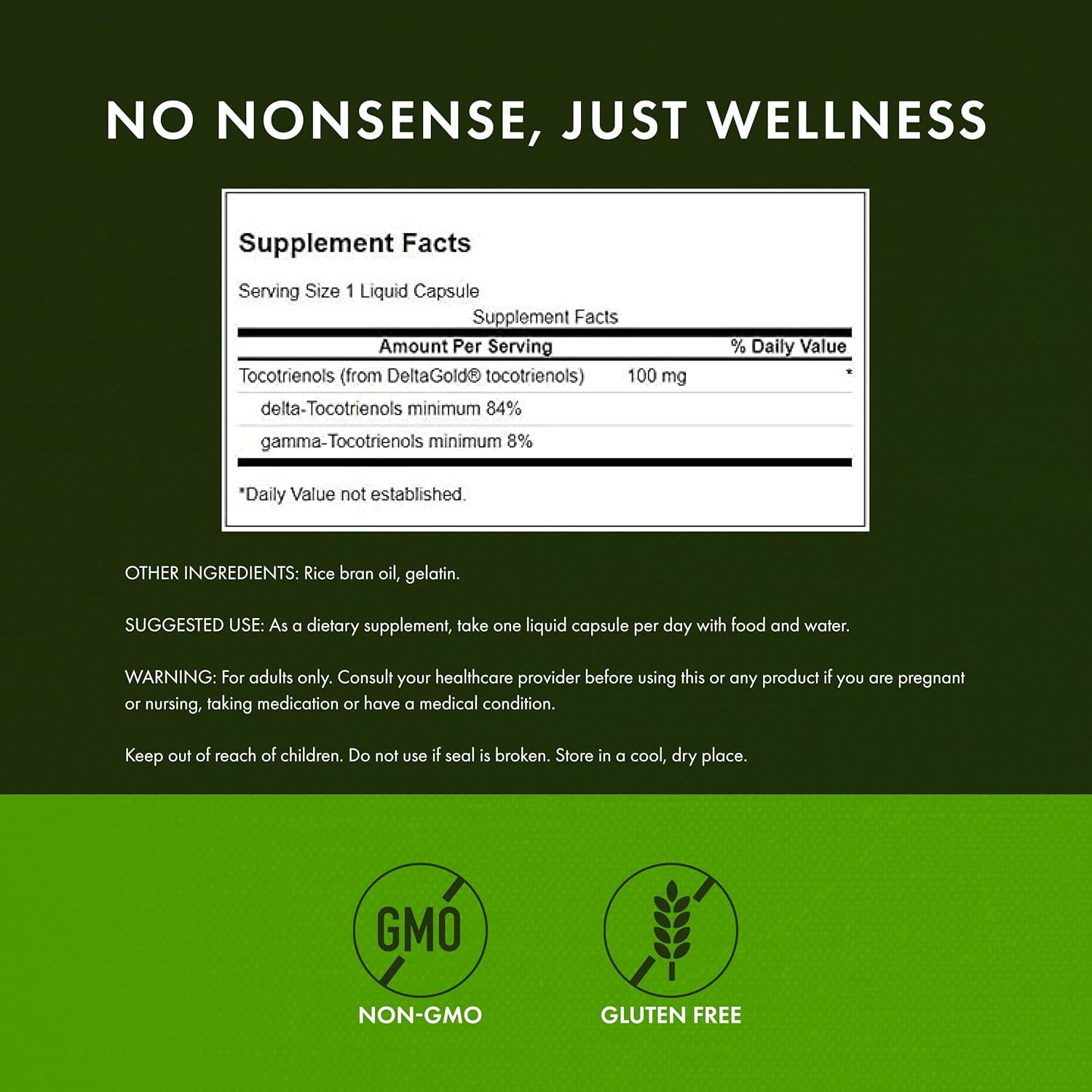 imageSwanson Double Strength Tocotrienols Antioxidant 60 Liquid Capsules 100mg Each60 Count Pack of 2