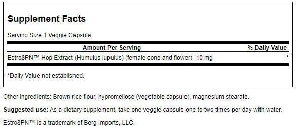 imageSwanson Estro8Pn Hop Extract 10 Milligrams 60 Veg Capsules