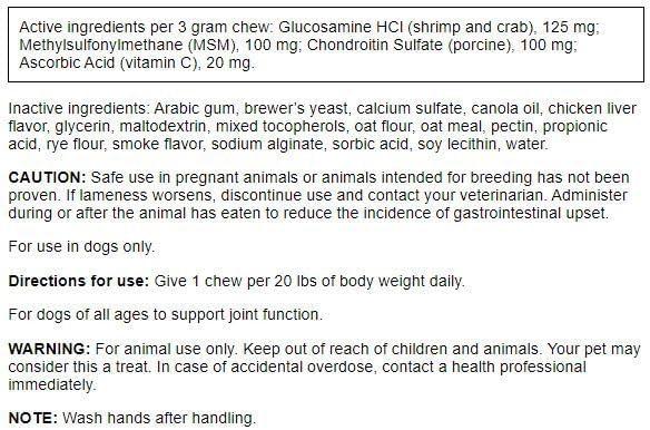 imageSwanson Glucosamine amp Chondroitin for Dogs Hip amp Joint with Msm 635 Ounce 180 g Pkg