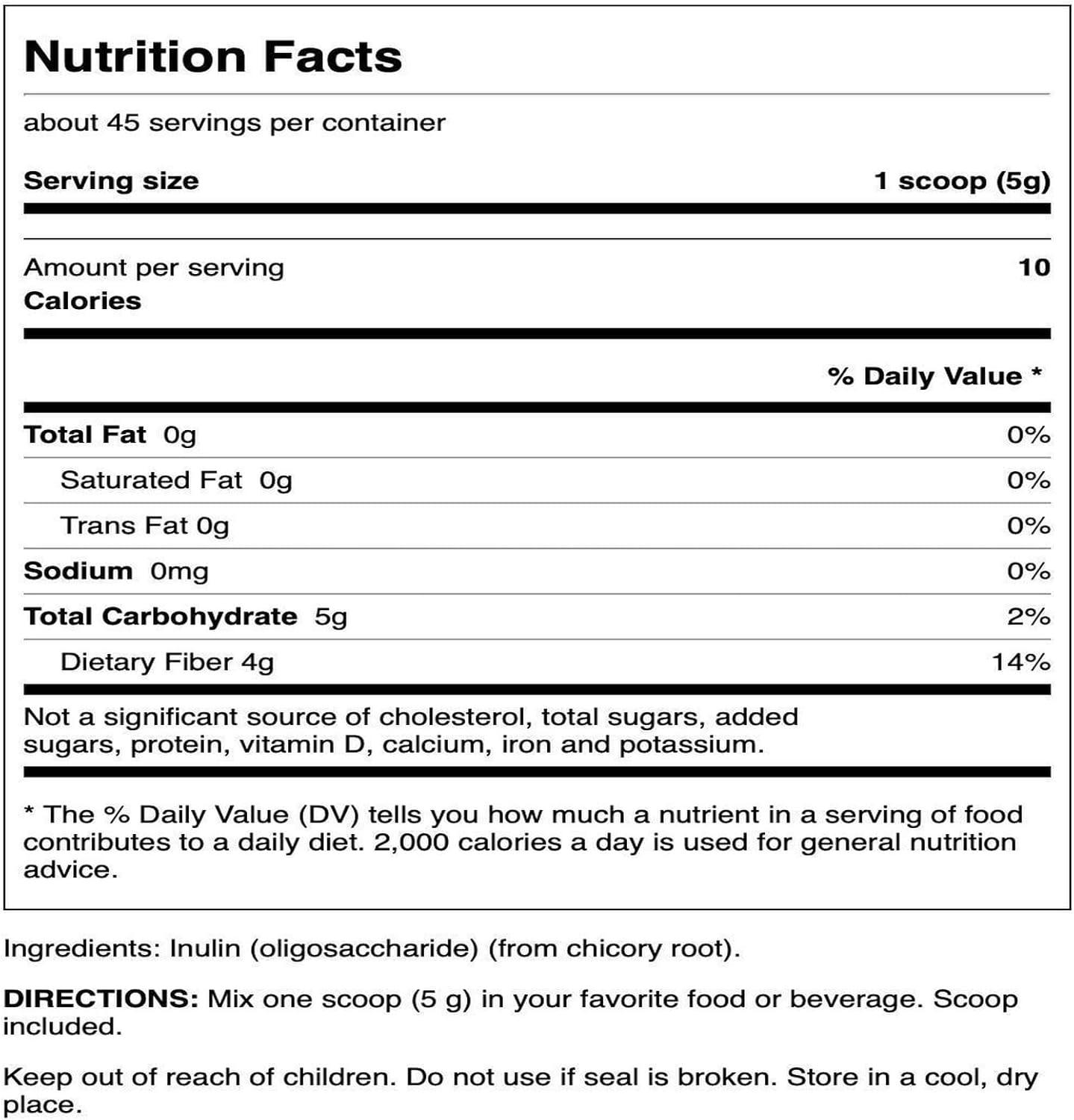 imageSwanson Inulin Prebiotic Soluble Fiber Powder Promoting Digestive Health Naturally Occurring FOS from Chicory Root Supporting Overall Gut Performance 8 oz Each