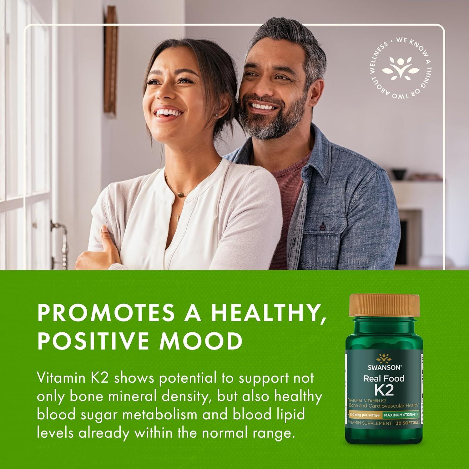 imageSwanson Maximum Strength Vitamin K2 Menaquinone7Vitamin Supplement Supporting Cardiovascular and Bone HealthMade from Japanese Natto to Help Regulate Calcium 30 Softgels 200mcg Each30 Count Pack of 1