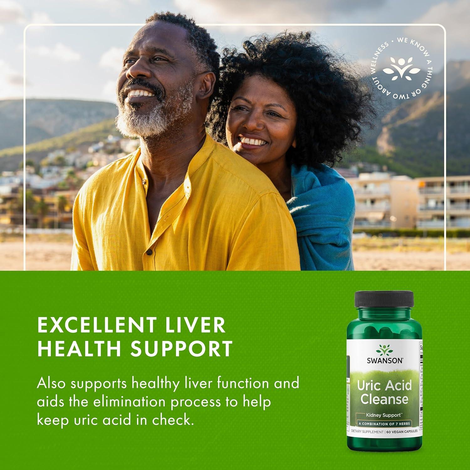 imageSwanson Uric Acid Cleanse Natural Supplement Promoting Kidney Support Features a Powerful Combination of 7 Herbs 60 Veggie Capsules60 Count Pack of 1