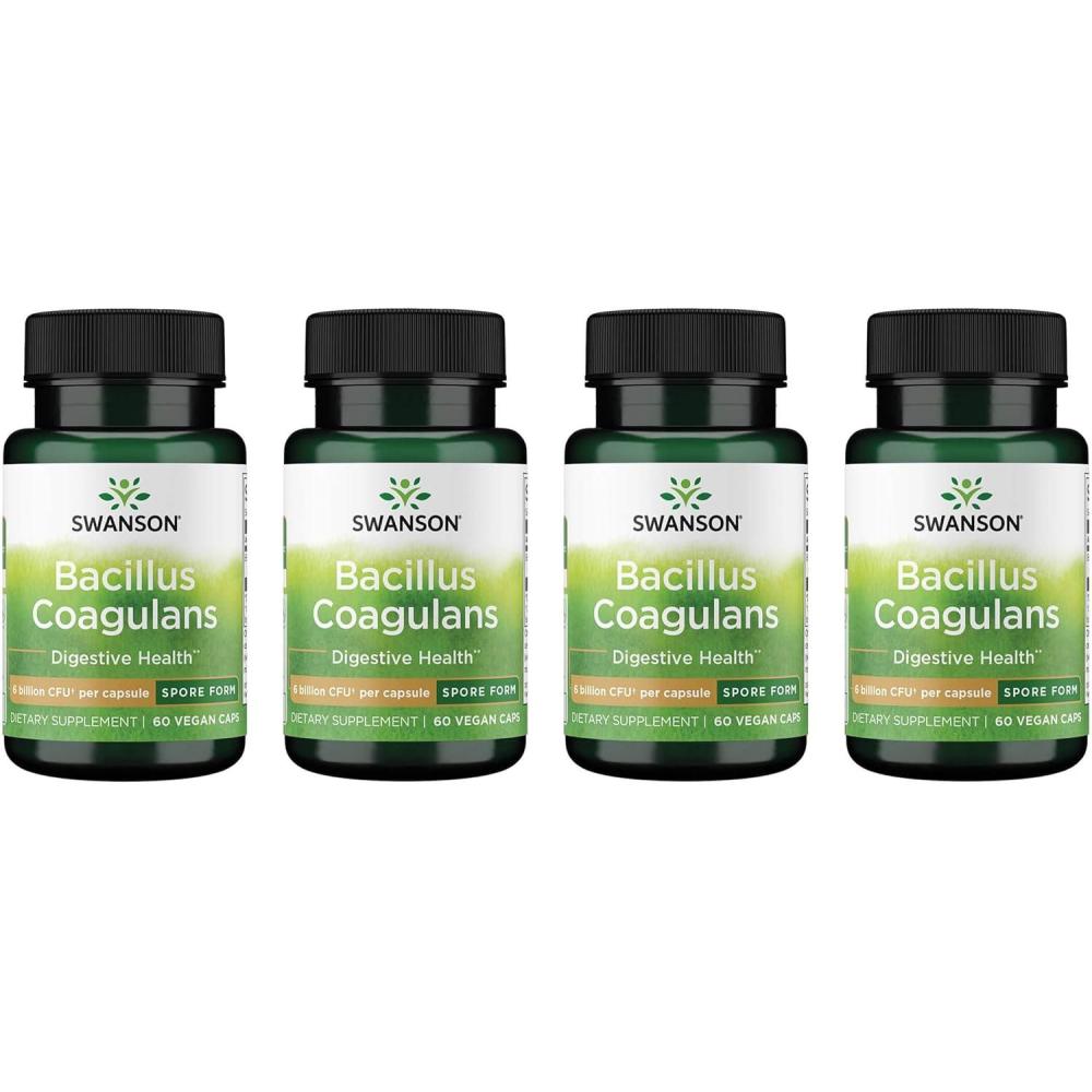 imageSwanson Bacillus Coagulans  Natural Probiotic Supplement Supporting Digestive Health w 6 Billion CFU  May Support GI amp Overall Gut Health  60 Veggie Capsules60 Count Pack of 4