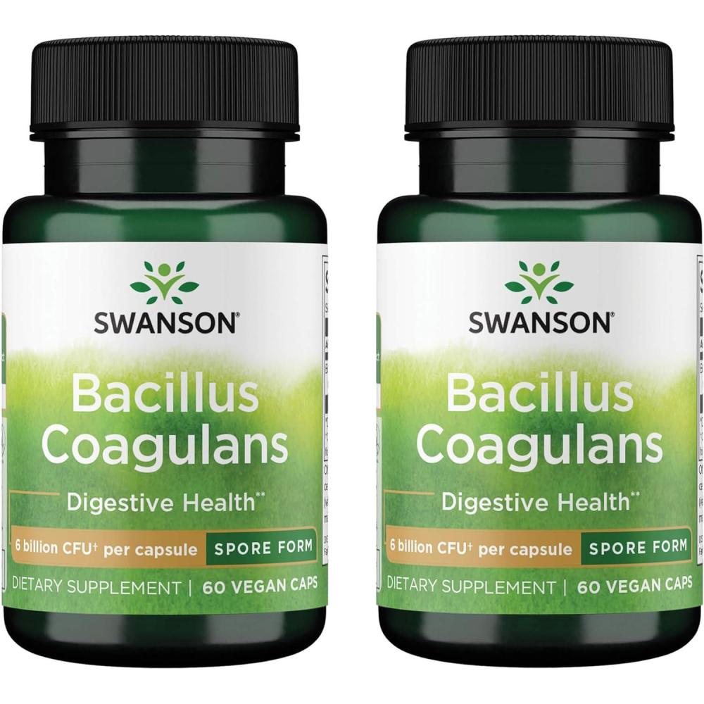 imageSwanson Bacillus Coagulans Natural Probiotic Supplement Supporting Digestive Health w 6 Billion CFU May Support GI amp Overall Gut Health 60 Veggie Capsules60 Count Pack of 2