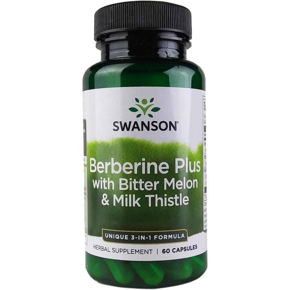imageSwanson Berberine Plus with Bitter Melon amp Milk Thistle  3in1 Formula 60 Caps
