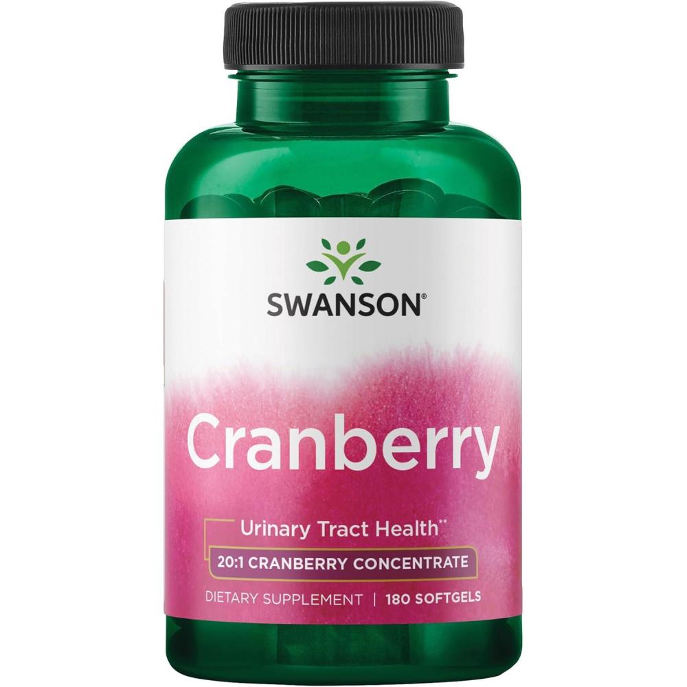 imageSwanson Cranberry  Supports Urinary Tract Health Bladder Control and Promotes Healthy Kidney Function  Supplement Made with 201 Juice Concentrate  180 Softgels180 Count Pack of 1