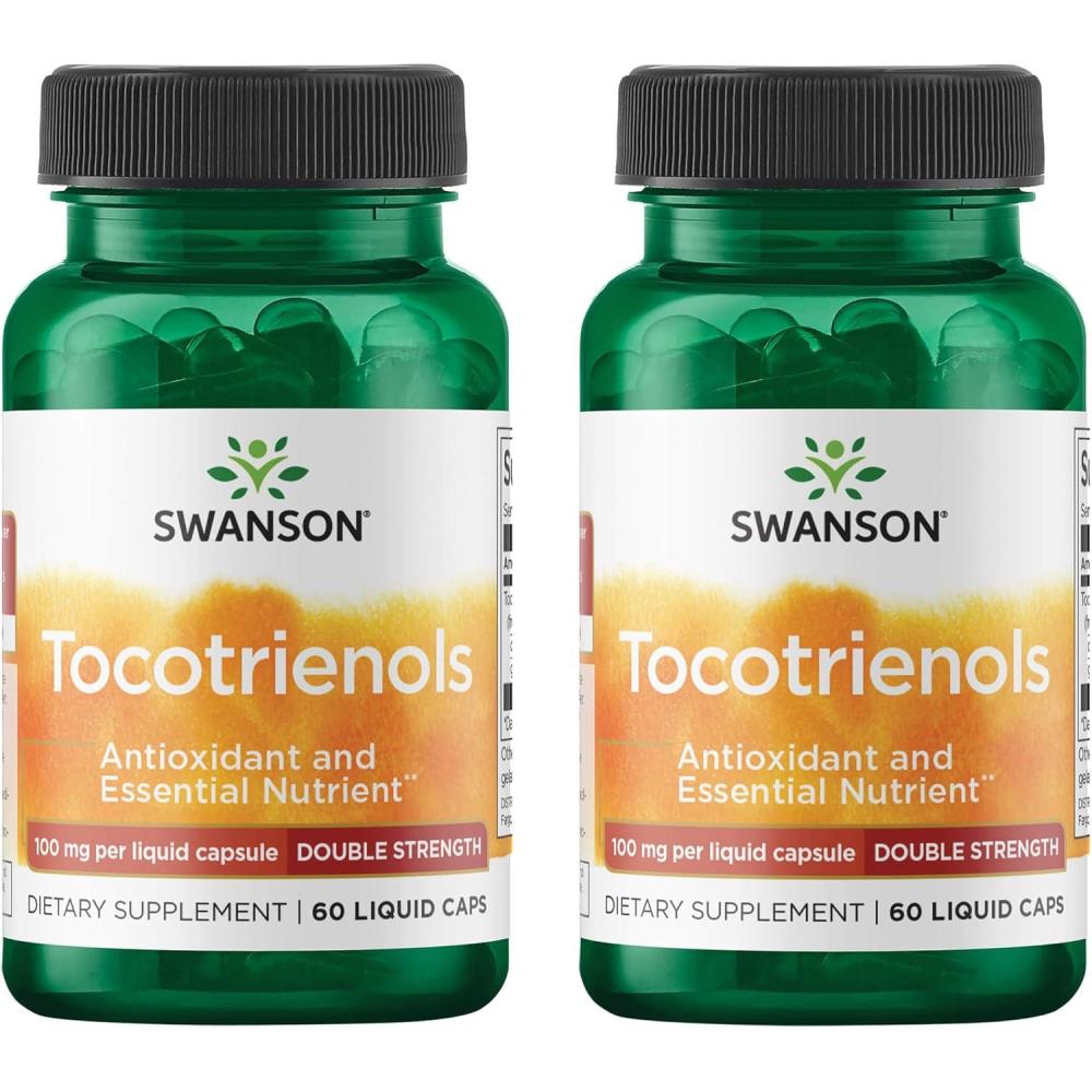 imageSwanson Double Strength Tocotrienols Antioxidant 60 Liquid Capsules 100mg Each60 Count Pack of 2