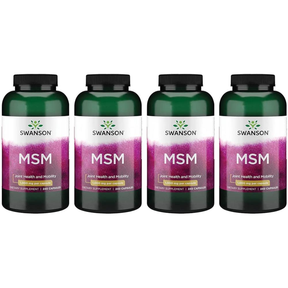 imageSwanson MSM  Essential Minerals Promoting Mobility amp Joint Health Support  Helps to Maintain Connective Tissue Health Including Cartilage Collagen amp Hair  240 Capsules 1000mg Each 4 Pack