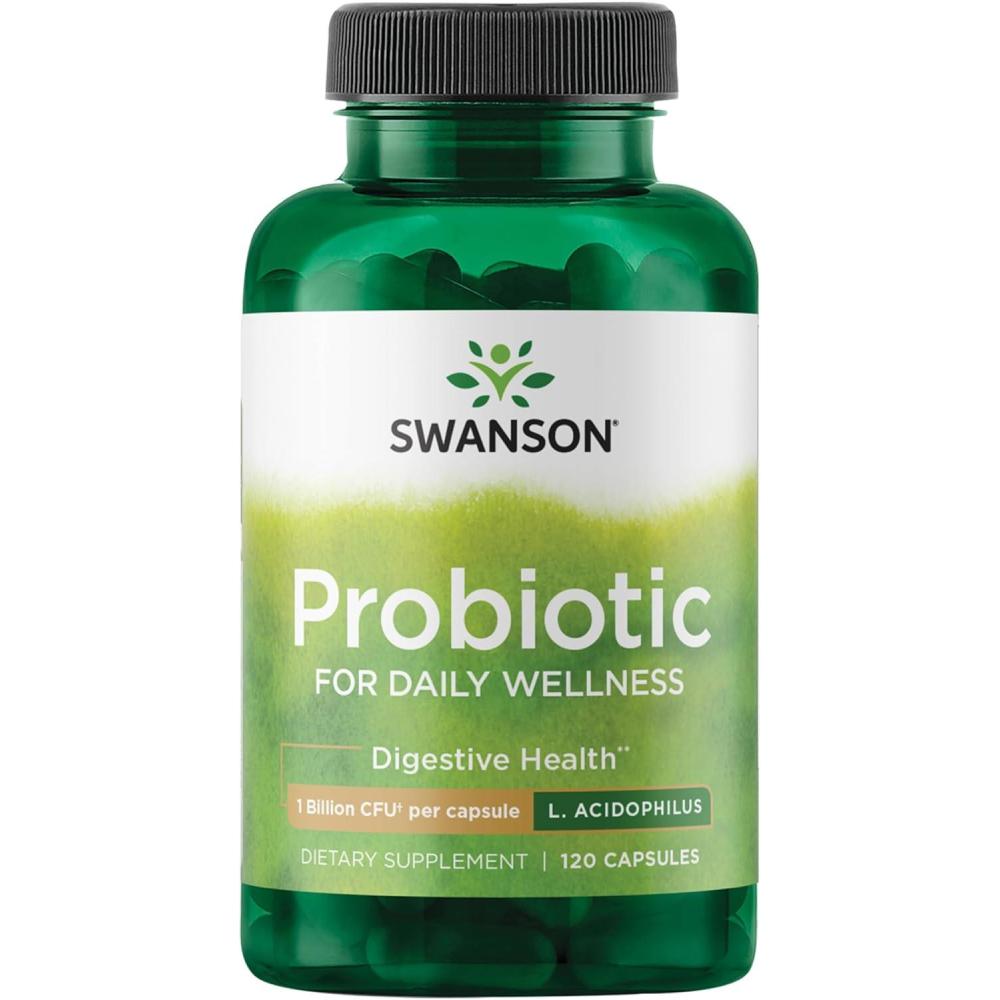 imageSwanson Probiotic Digestive Health Supplement w 1 Billion CFU per Capsule Natural Formula Supporting Bowel Regularity amp Daily Wellness 120 Capsules 4 Pack120 Count Pack of 1