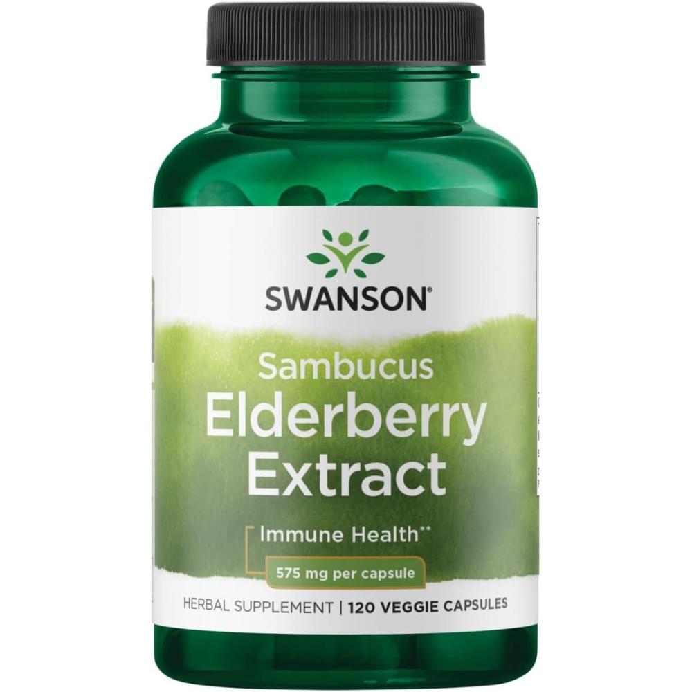 imageSwanson Sambucus Elderberry Extract 575 mg 120 Veg Caps