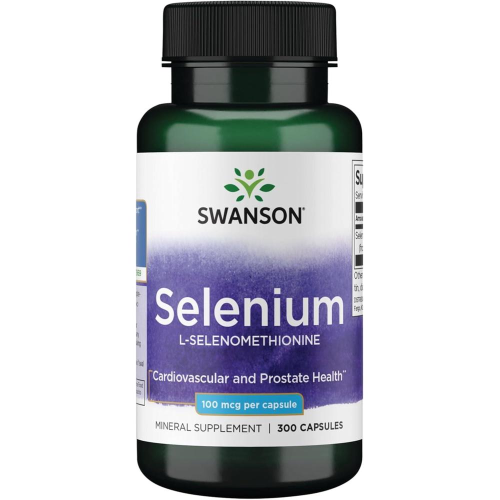 imageSwanson Selenium LSelenomethionine  Herbal Supplement Promoting Heart Health amp Prostate Health  May Support Immune System amp Thyroid Health  300 Capsules 100mcg Each300 Count Pack of 1