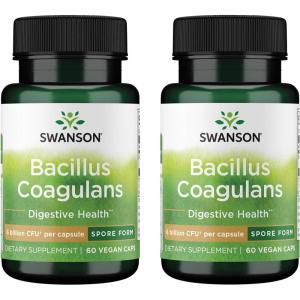 Swanson Bacillus Coagulans – Natural Probiotic Supplement Supporting Digestive Health w/ 6 Billion CFU – May Support GI & Overall Gut Health – (60 Veggie Capsules)(60 Count (Pack of 2))