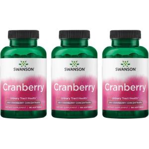 Swanson Cranberry – Supports Urinary Tract Health, Bladder Control, and Promotes Healthy Kidney Function – Supplement Made with 20:1 Juice Concentrate – (180 Softgels)(180 Count (Pack of 3))