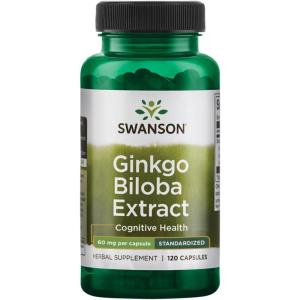 Swanson Ginkgo Biloba Extract 24% 60 Milligrams 120 Capsules