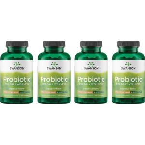 Swanson Probiotic – Digestive Health Supplement w/ 1 Billion CFU per Capsule – Natural Formula Supporting Bowel Regularity & Daily Wellness – (120 Capsules) (4 Pack)(480 Count (Pack of 1))