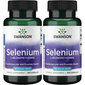 Swanson Selenium (L-Selenomethionine) – Herbal Supplement Promoting Heart Health & Prostate Health – May Support Immune System & Thyroid Health – (300 Capsules, 100mcg Each)(300 Count (Pack of 2))