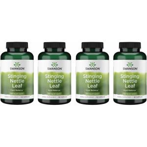 Swanson Stinging Nettle Leaf (Urtica Dioica) – Herbal Supplement Promoting Urinary Tract & Respiratory Health Support – May Support Healthy Fluid Balance – (120 Capsules)(120 Count (Pack of 4))