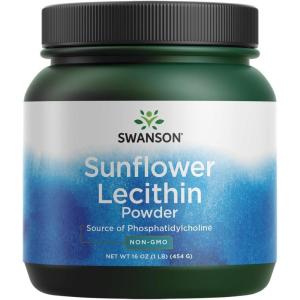 Swanson Sunflower Lecithin Brain Health Nervous System Support Non-GMO Soy-Free Vegetarian 16 oz (1lb) 454 Gram Powder