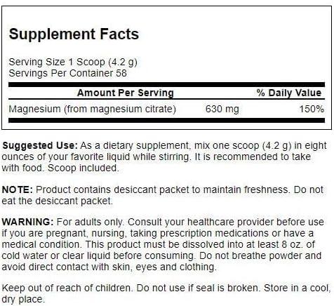 imageSwanson 100 Pure Magnesium Citrate Powder Unflavored 630 mg 86 oz Pwdr