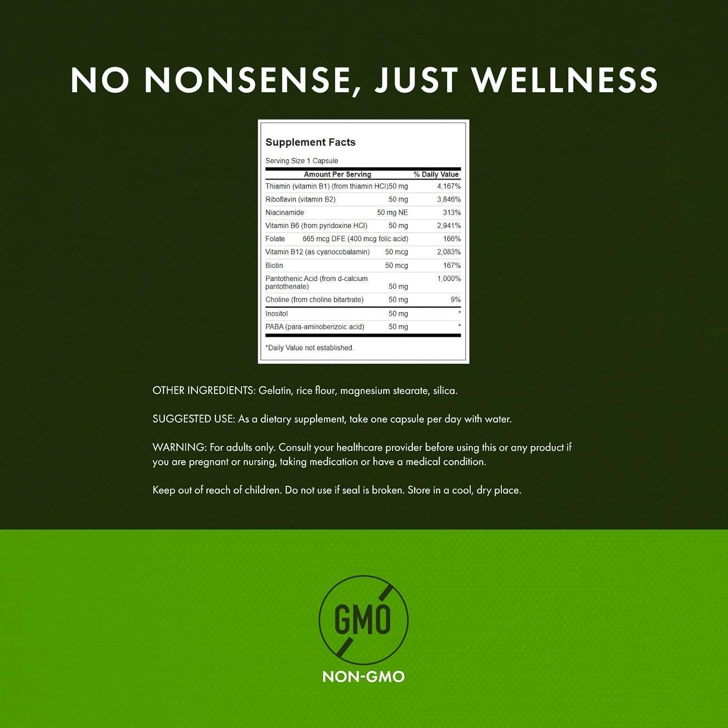 imageSwanson B50 BComplex  HighPotency B Vitamin Complex for Immune Heart and Nervous System Support  250 Capsules