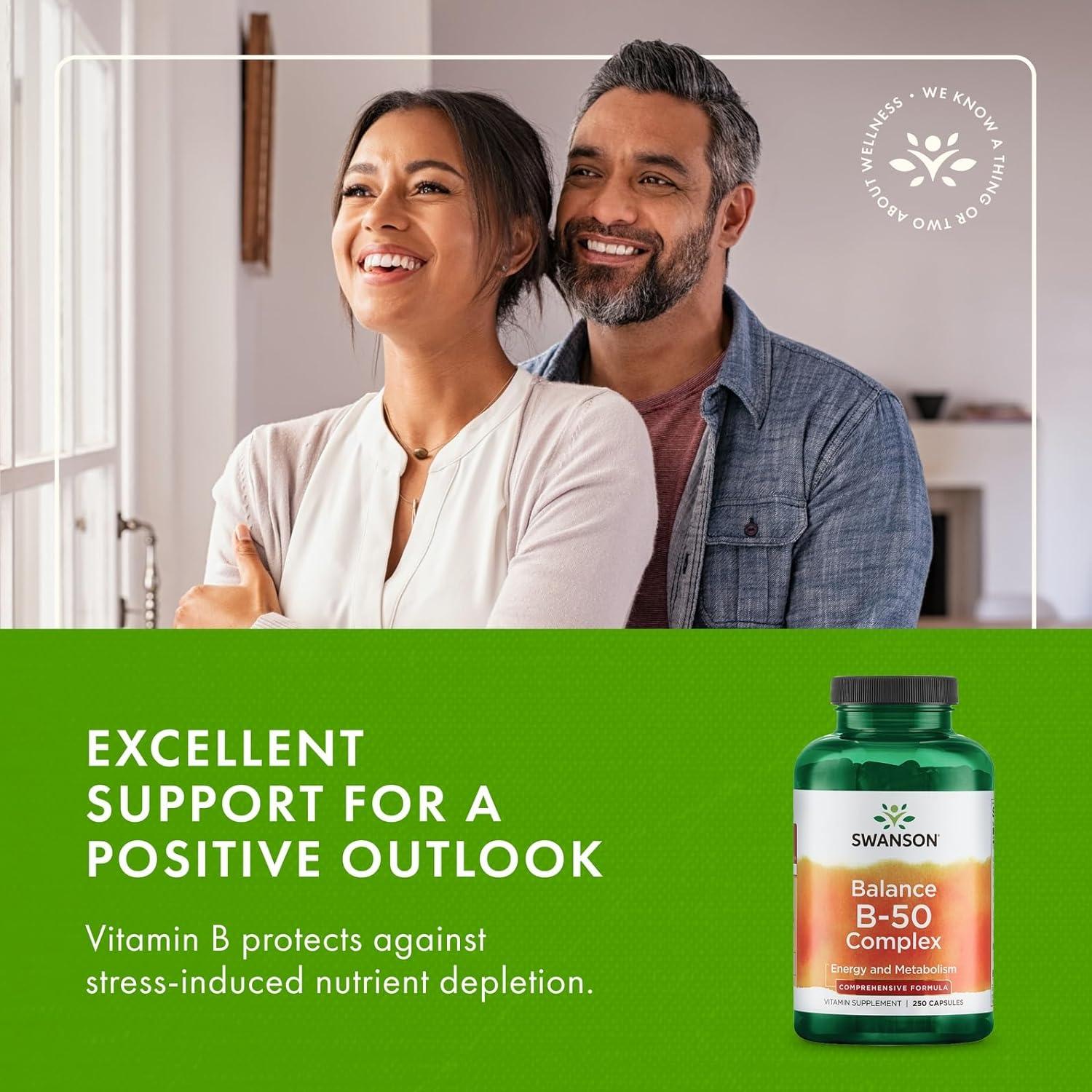 imageSwanson B50 BComplex  HighPotency B Vitamin Complex for Immune Heart and Nervous System Support  250 Capsules