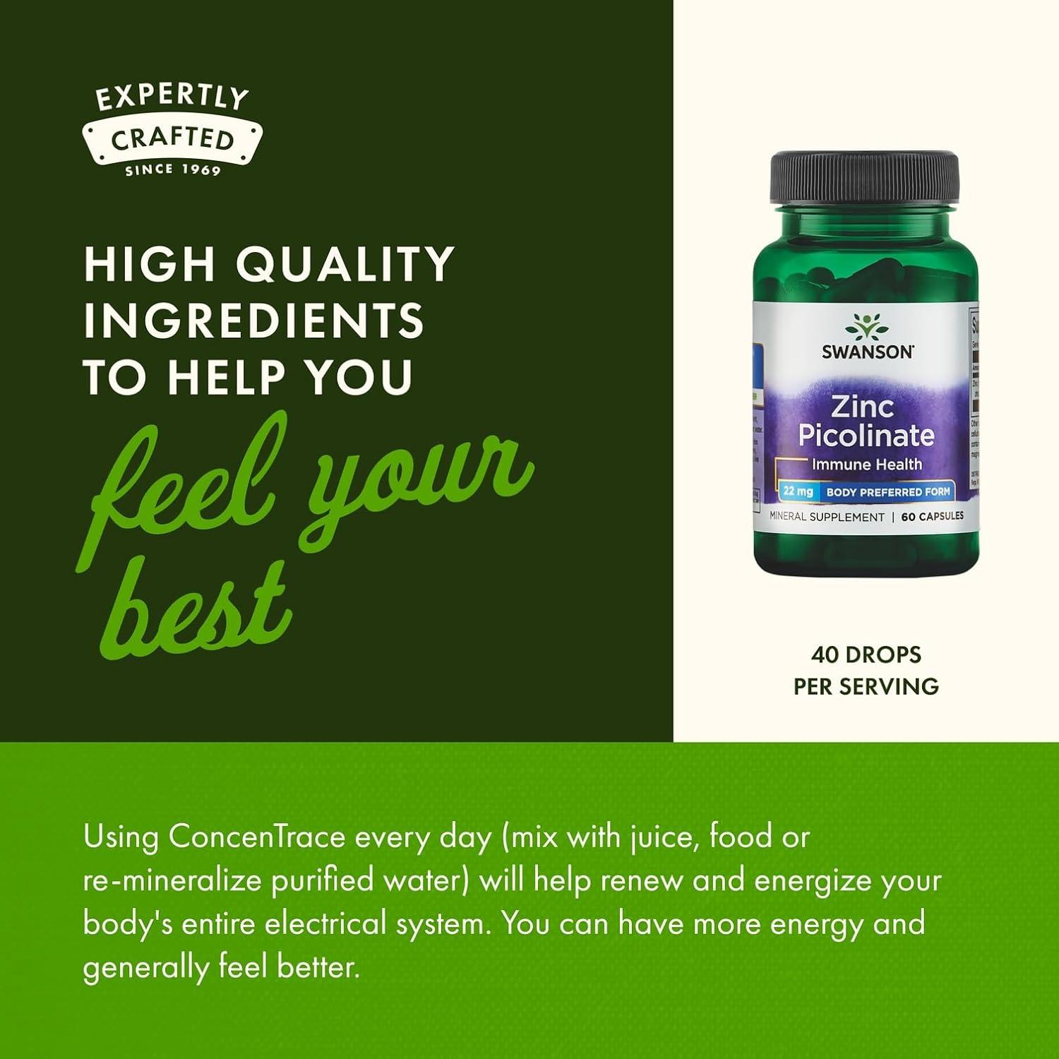 imageSwanson Concentrace Trace Mineral Drops 8ozComplete Mineral Complex for Energy Hydration amp Electrolyte Balance Over 72 High Absorption Ionic Minerals Such As Magnesium Potassium Calcium