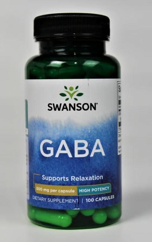 imageSwanson GABA  Amino Acid Supplement Promoting Calm amp Relaxation to Support Restful Sleep  High Potency Formula to Support Healthy Stress Levels  100 Capsules 500mg Each100 Count Pack of 3