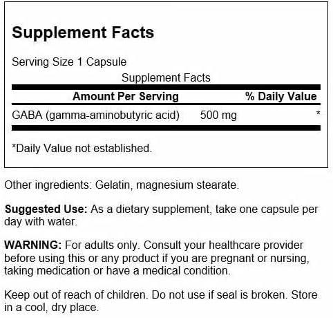 imageSwanson GABA  Amino Acid Supplement Promoting Calm amp Relaxation to Support Restful Sleep  High Potency Formula to Support Healthy Stress Levels  100 Capsules 500mg Each100 Count Pack of 2
