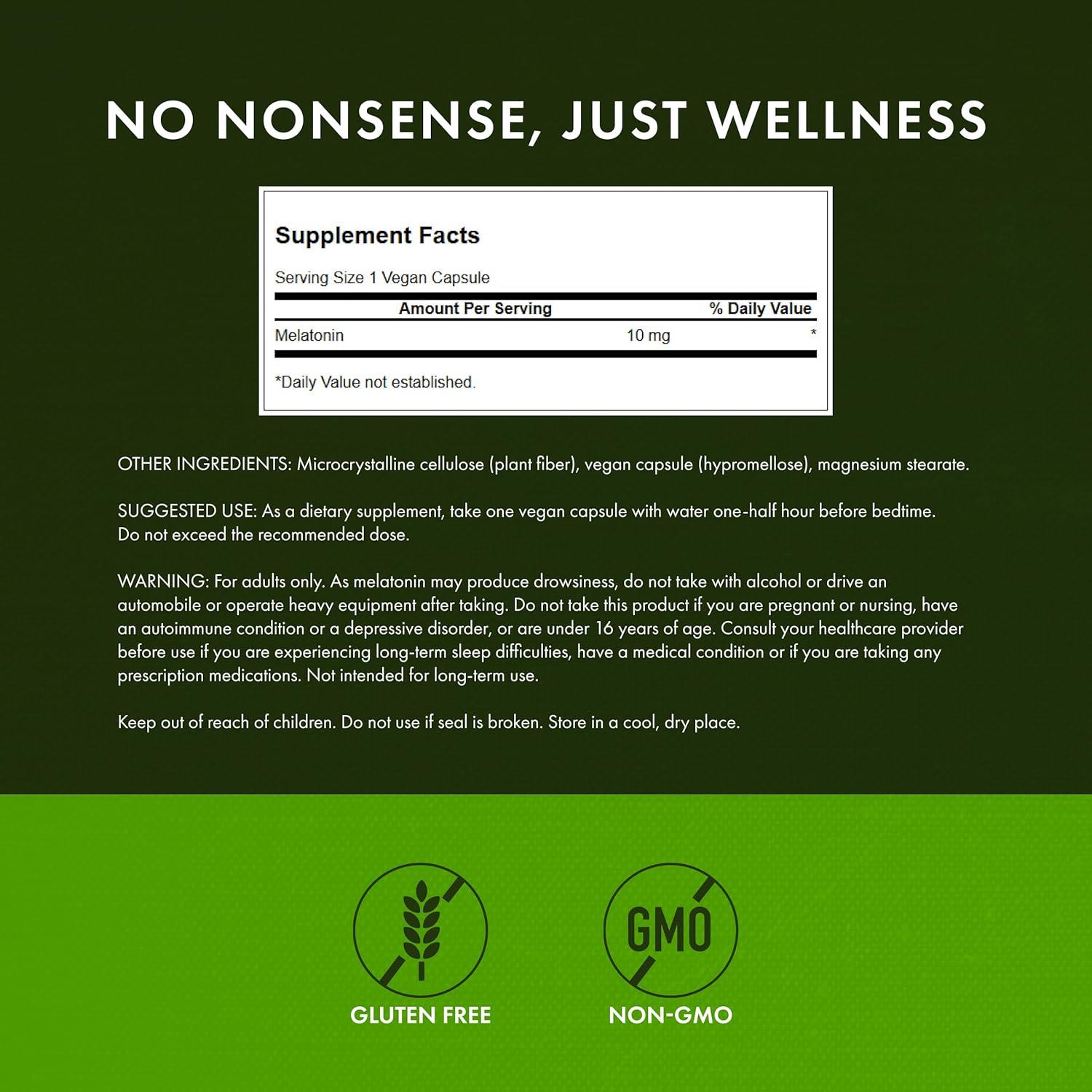 imageSwanson Triple Strength Melatonin  Natural Sleep Support for Disrupted Sleep Cycles  60 Capsules 10mg Each60 Count Pack of 1