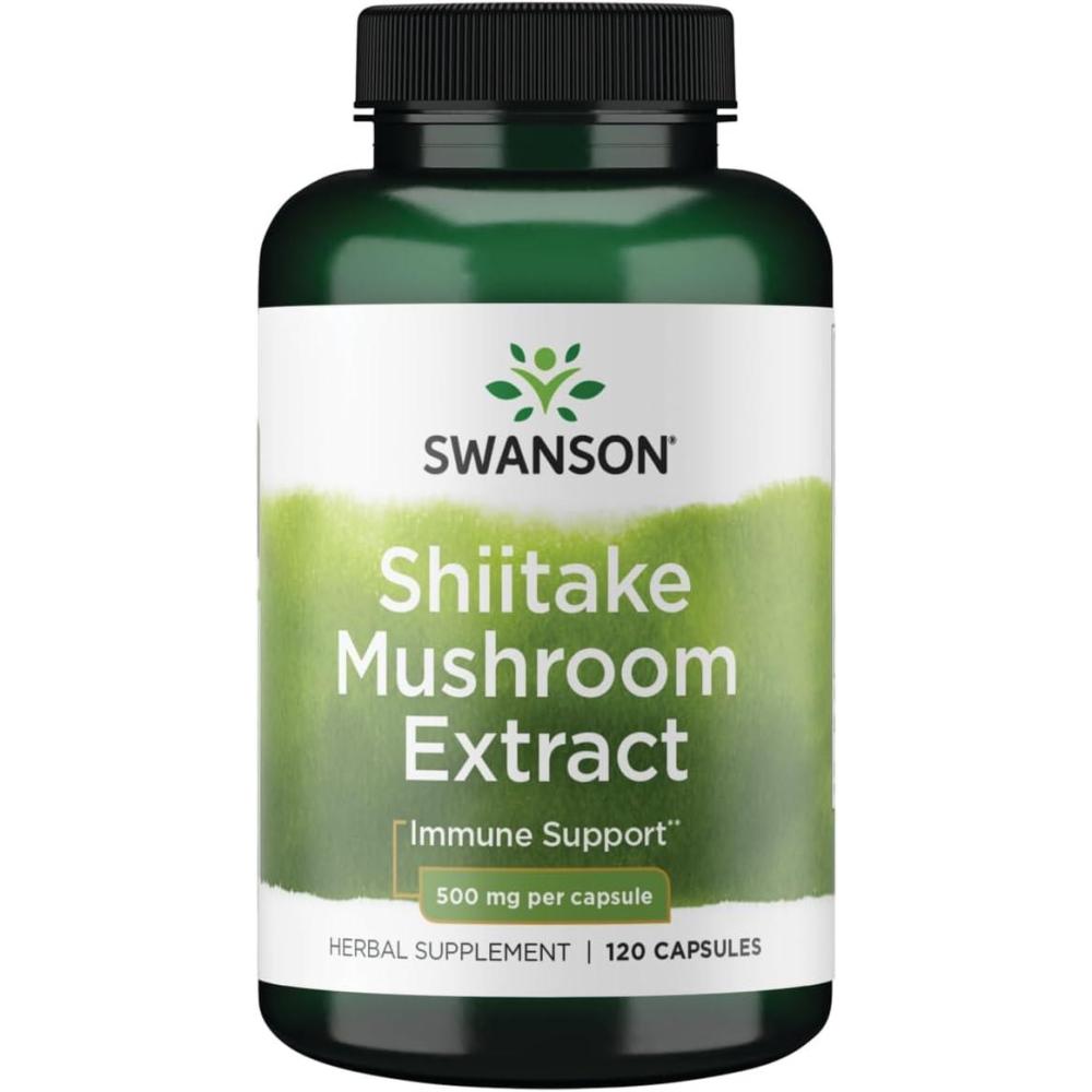 imageSwanson Shiitake Mushroom Extract 41 500 Milligrams 120 Capsules