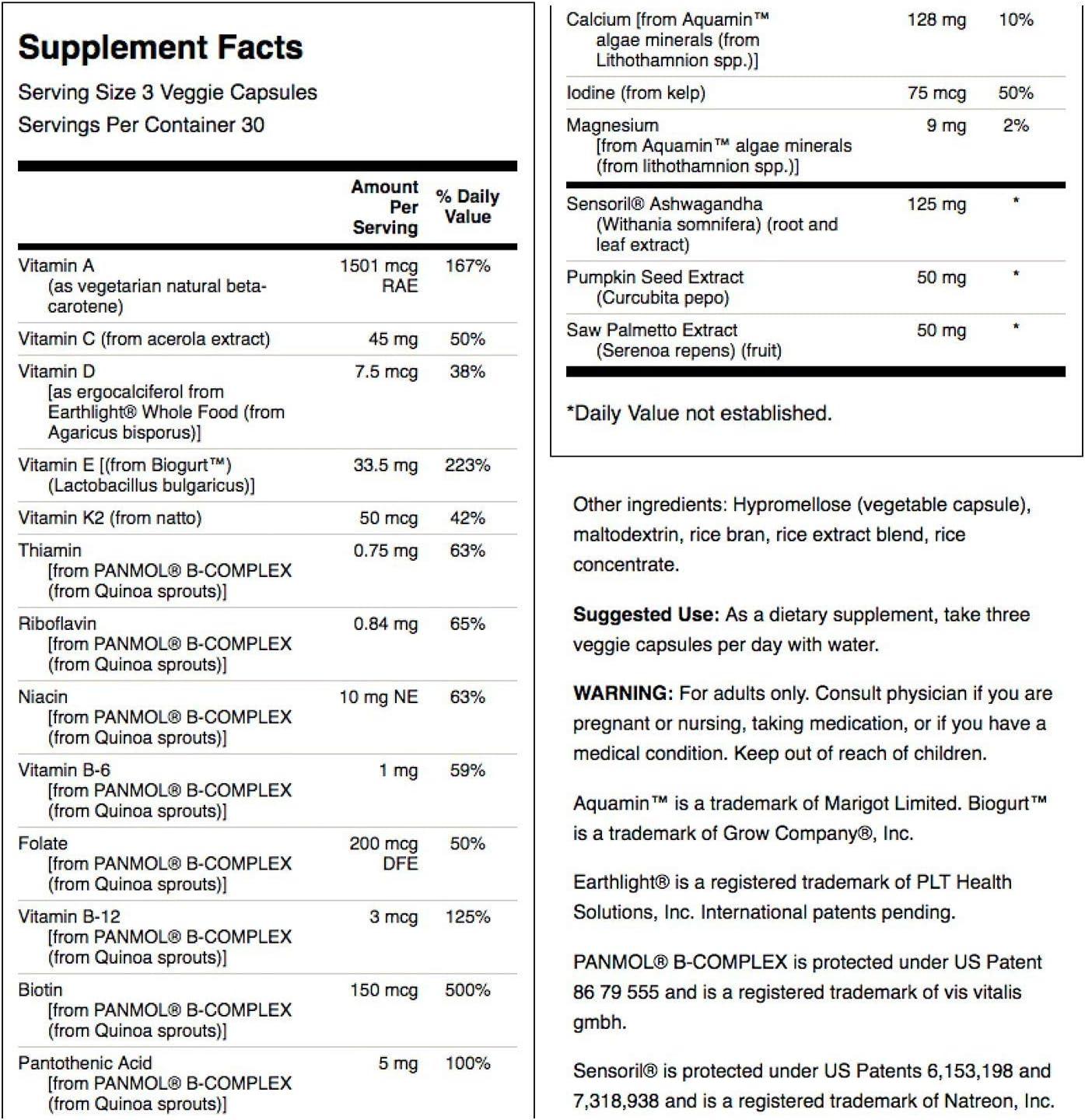 imageSwanson Real Food Multi Mens Multivitamin Multimineral Mens Health Prostate Stress Response Bladder Supplement Vegan GlutenFree NonGMO 90 Veggie Capsules Veg Caps 2 Pack