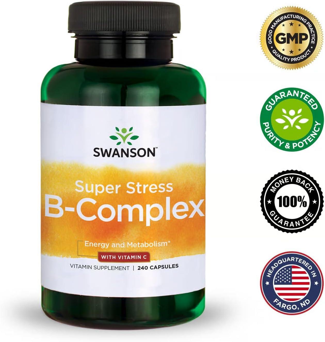 imageSwanson Super Stress BComplex Vitamin Supplement Formula for Healthy Energy Levels 240 Capsules2