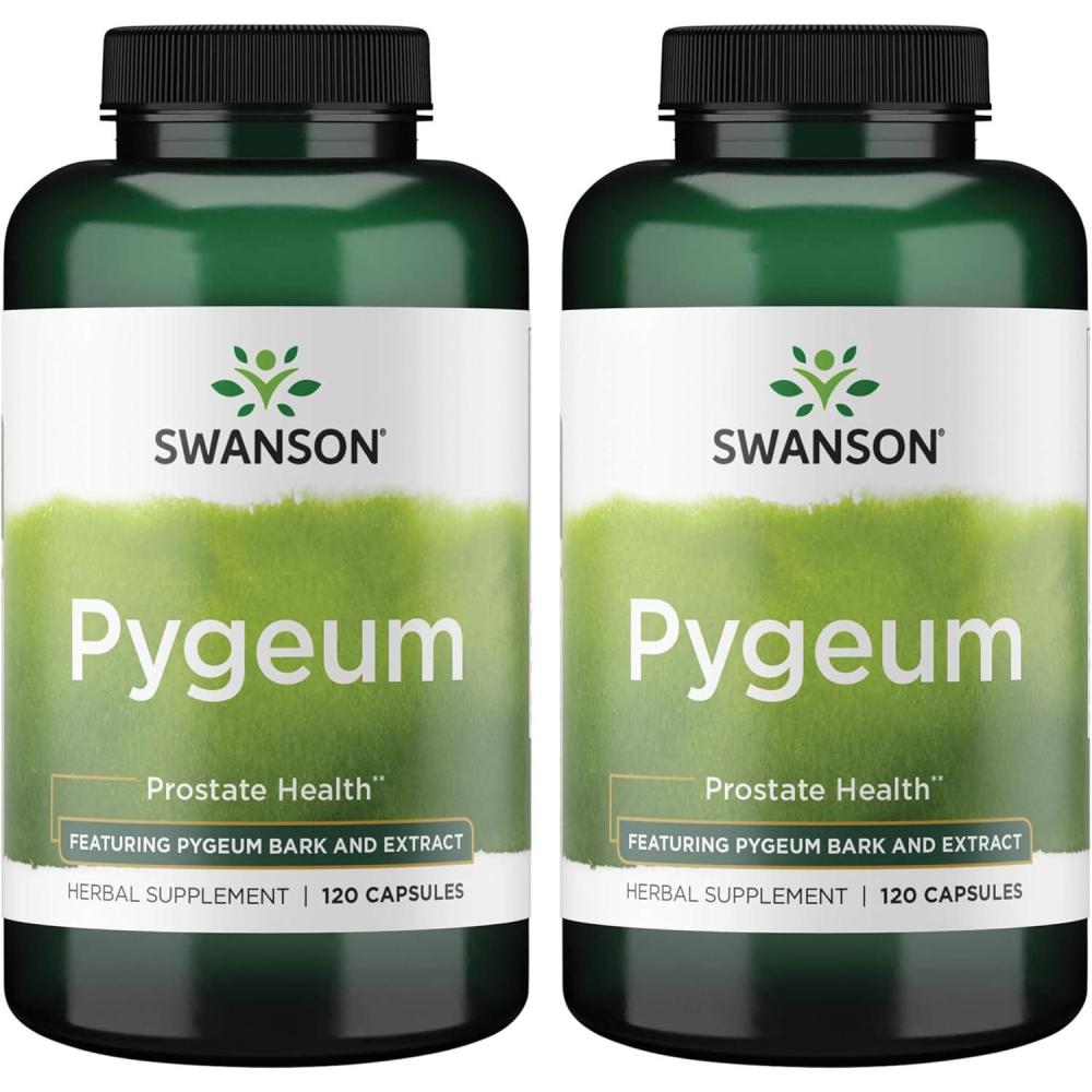 imageSwanson Pygeum 400mg Herbal Supplement for Male Prostate Health Supports Bladder and Urinary Tract Health 120 Capsules120 Count Pack of 2