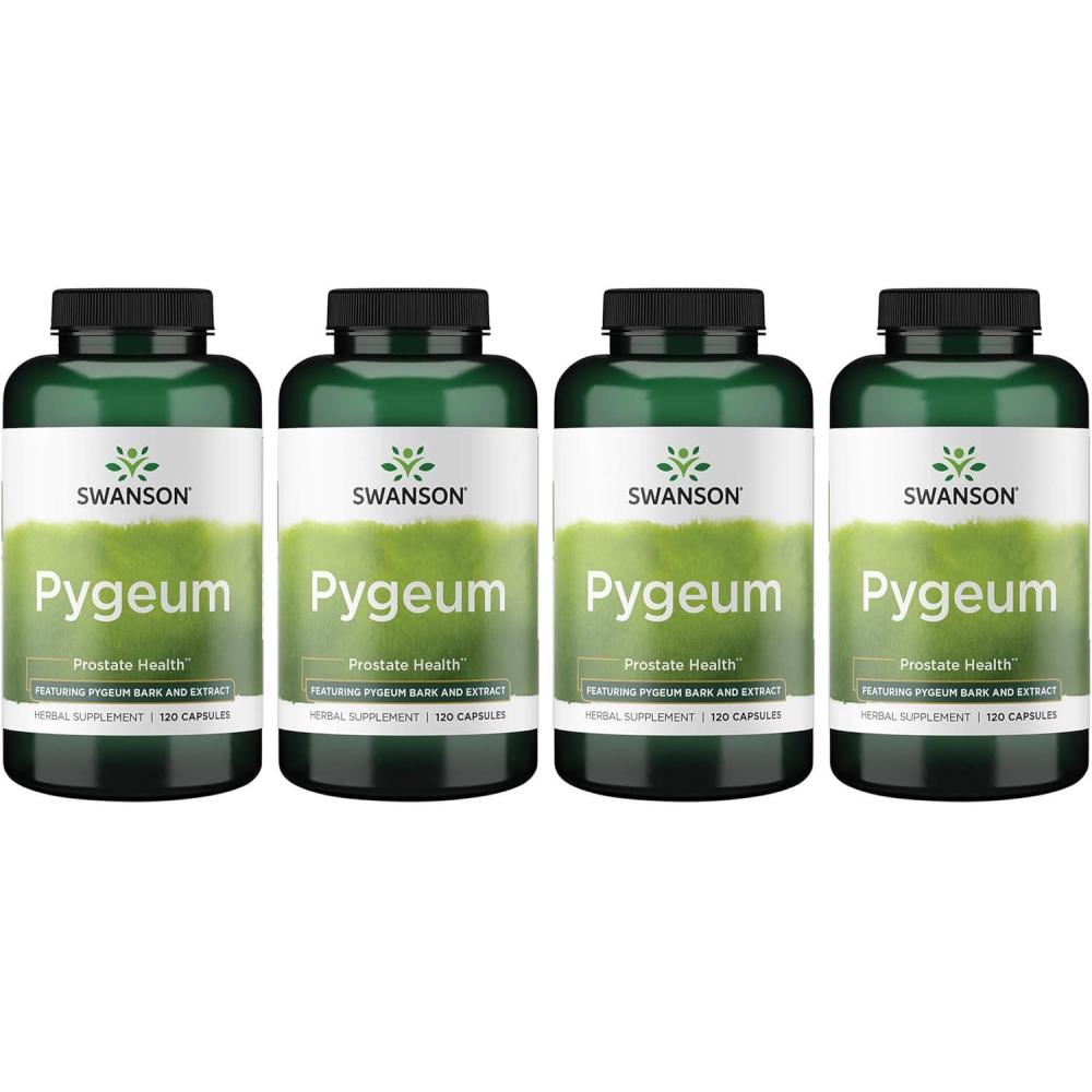 imageSwanson Pygeum 400mg Herbal Supplement for Male Prostate Health Supports Bladder and Urinary Tract Health 120 Capsules120 Count Pack of 4