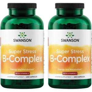 Swanson Super Stress B-Complex – Vitamin Supplement – Formula for Healthy Energy Levels – (240 Capsules)(2)