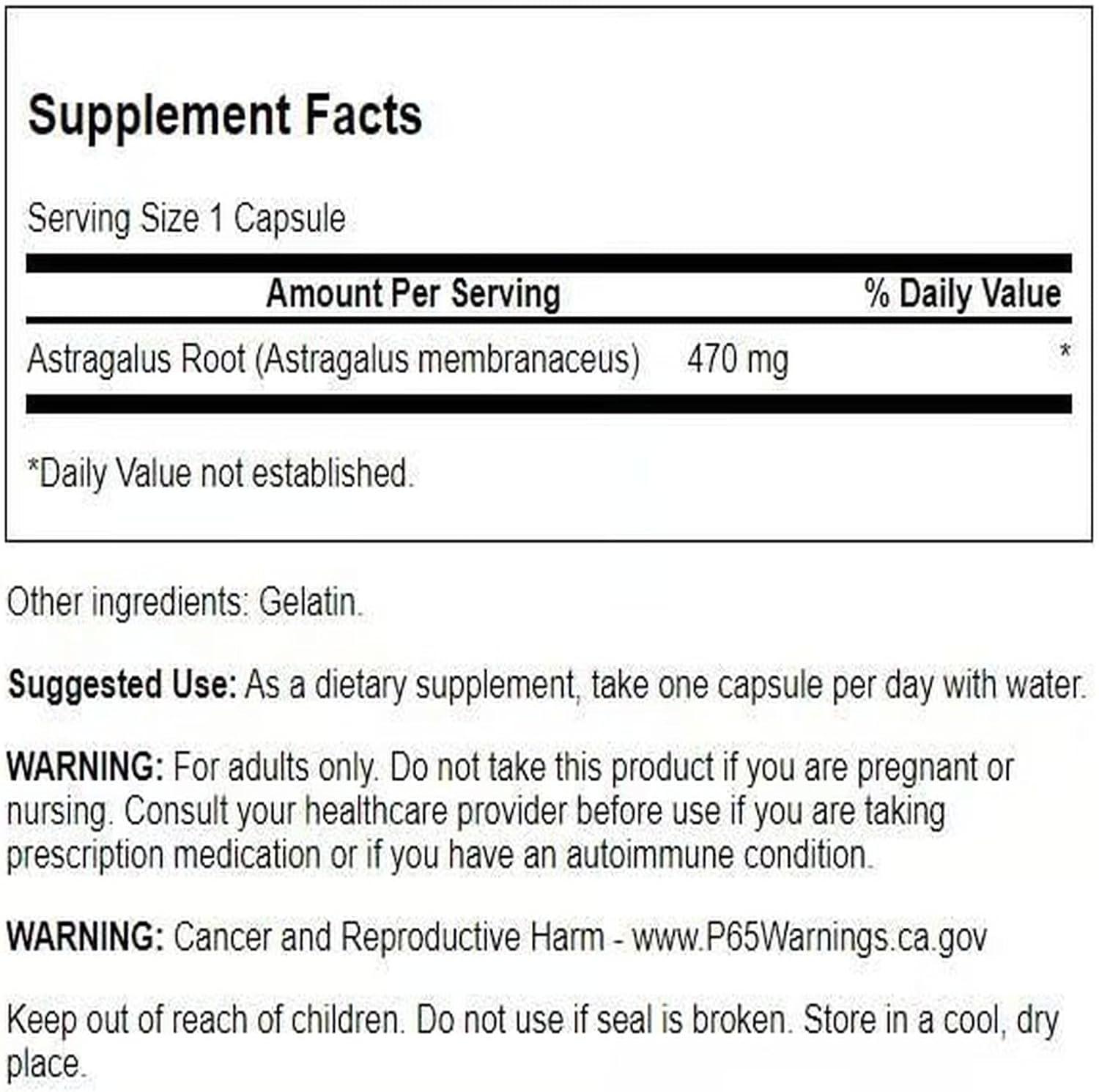 imageSwanson Astragalus Root Herbal Supplement Promoting Immune System Support Natural Formula Supporting Heart amp Liver Health 100 Capsules 470mg Each