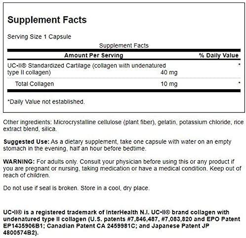 imageSwanson UcIi Standardized Collagen 10 Milligrams 60 Capsules