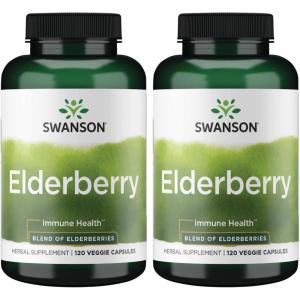 Swanson Elderberry 575 Milligrams 120 Veg Capsules(120 Count (Pack of 2))