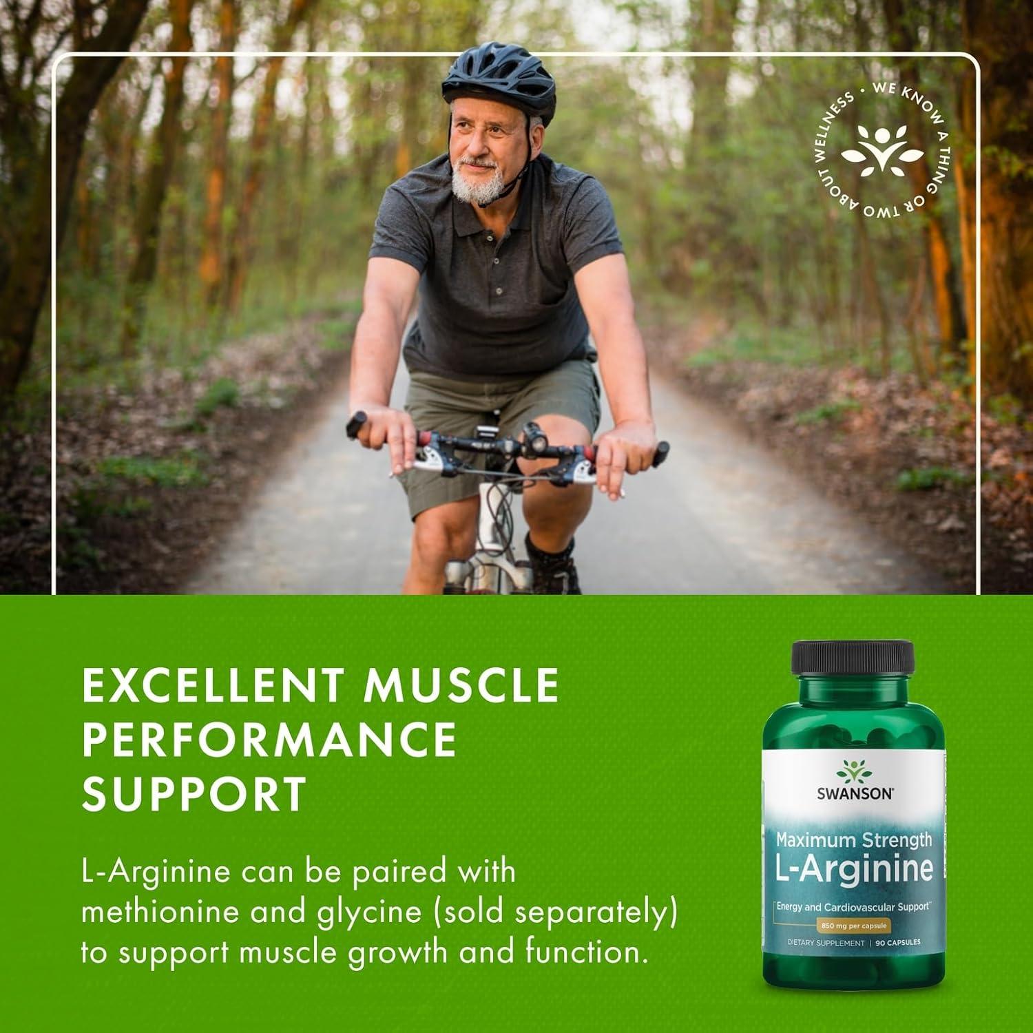 imageSwanson Amino Acid SuperStrength LArginine 850 Milligrams 90 Capsules