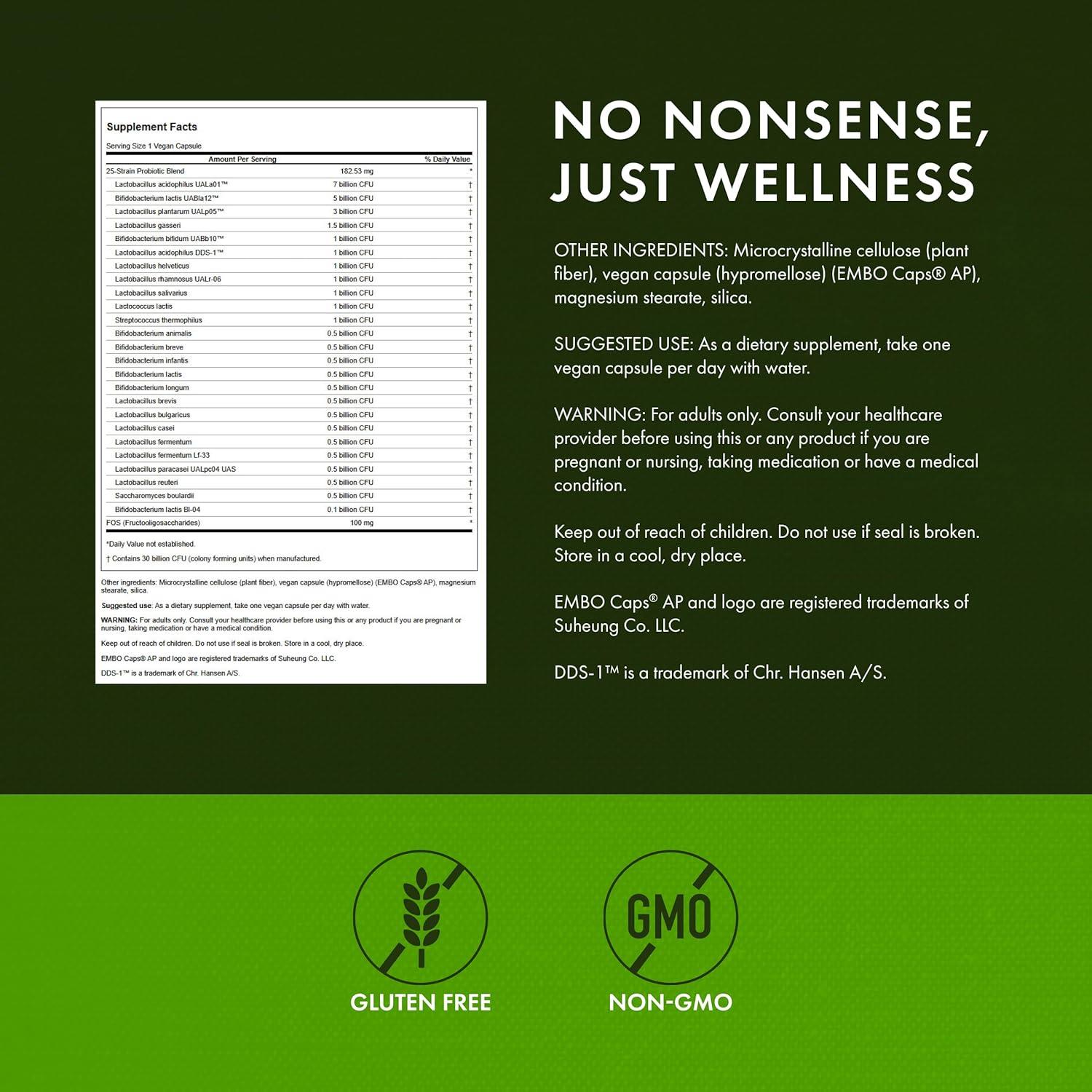 imageSwanson EpicPro 25Strain Probiotic 30 Billion CFU Digestive Health Immune System Support Prebiotic Nutraflora FOS 30 DRcaps Veggie Capsules Caps30 Count Pack of 2