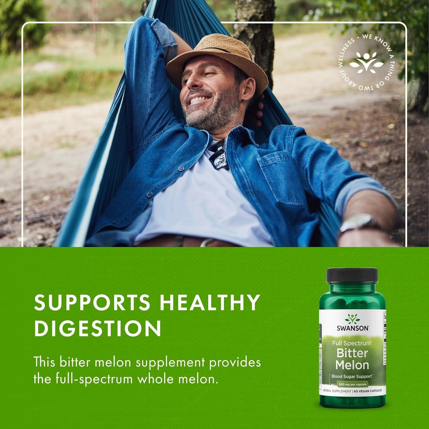 imageSwanson Full Spectrum Bitter Melon Momordica 500 Milligrams 60 Capsules60 count Pack of 1